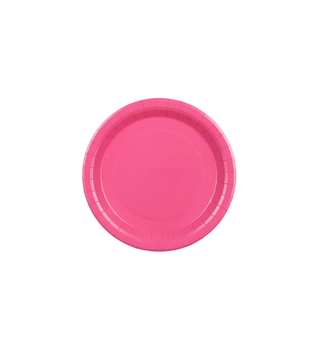 Papírové talířky tmavě růžové