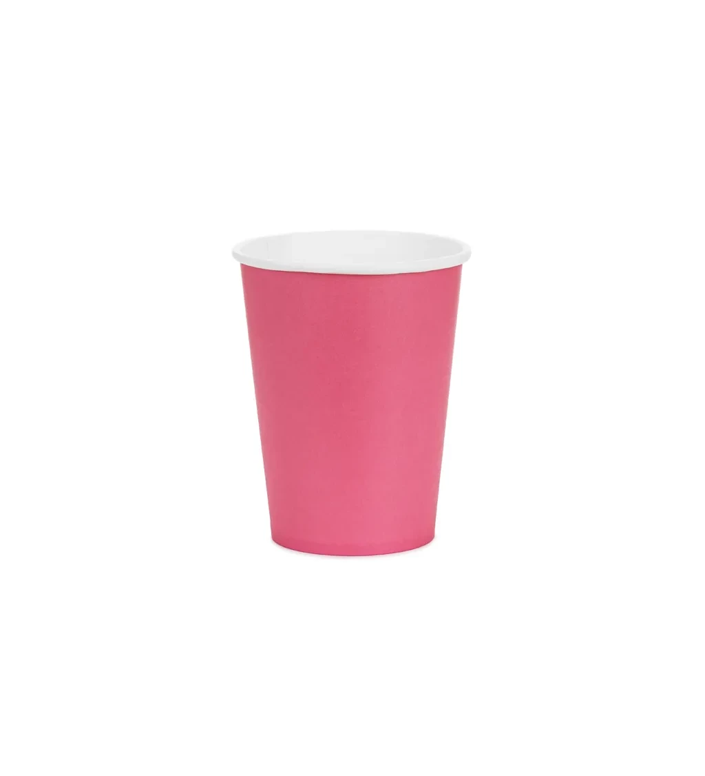 Papírové kelímky tmavě růžové