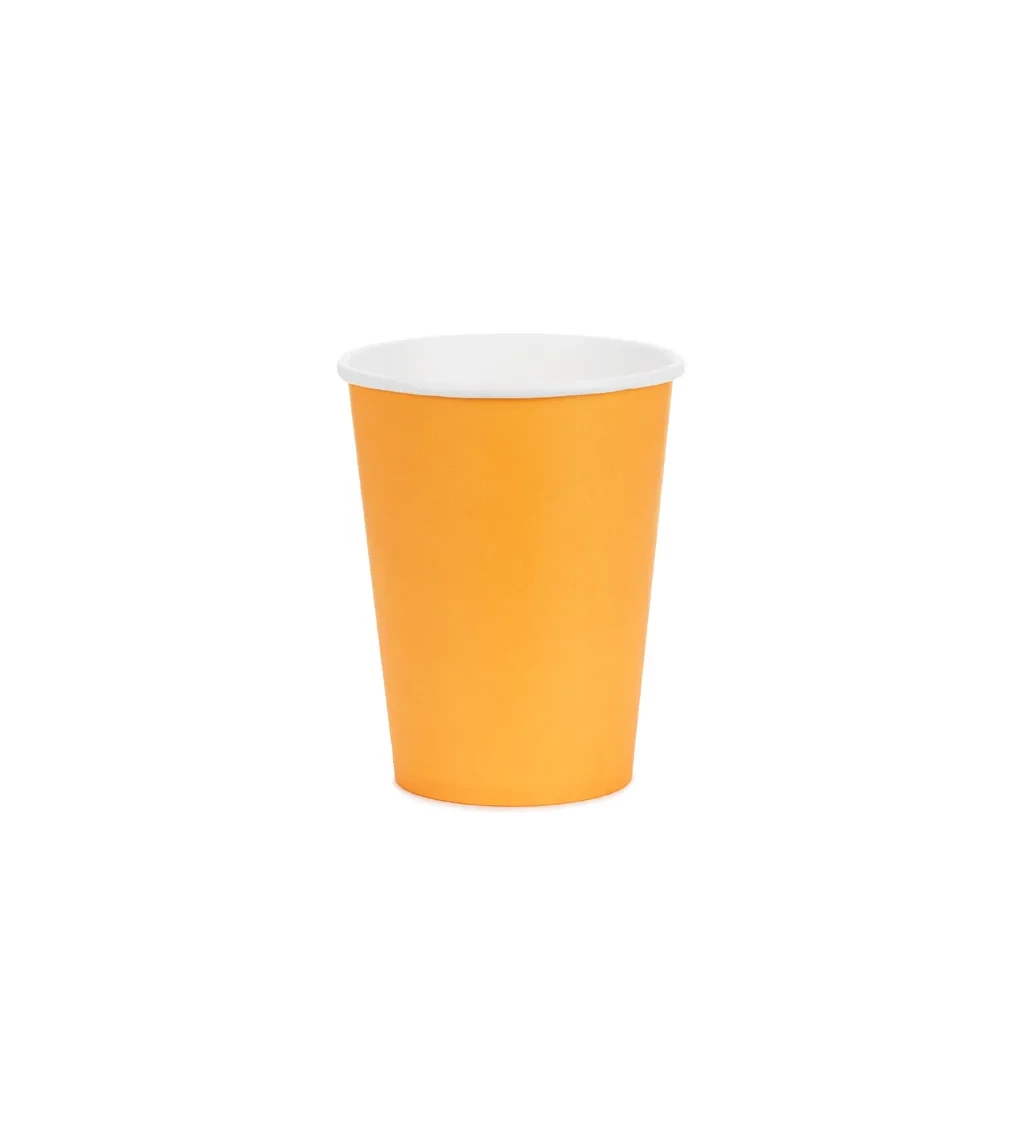 Papírové kelímky světle oranžové