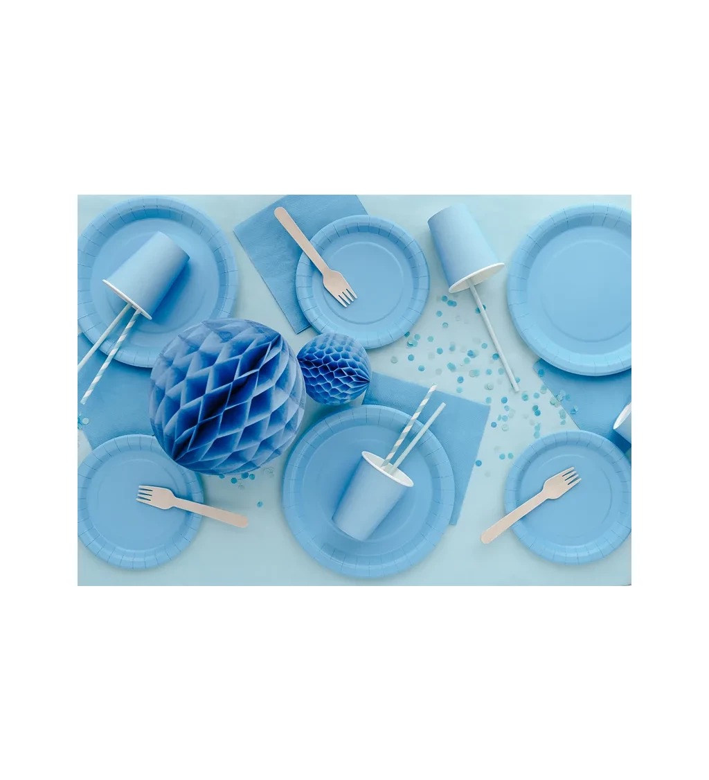 Světle modré párty kelímky