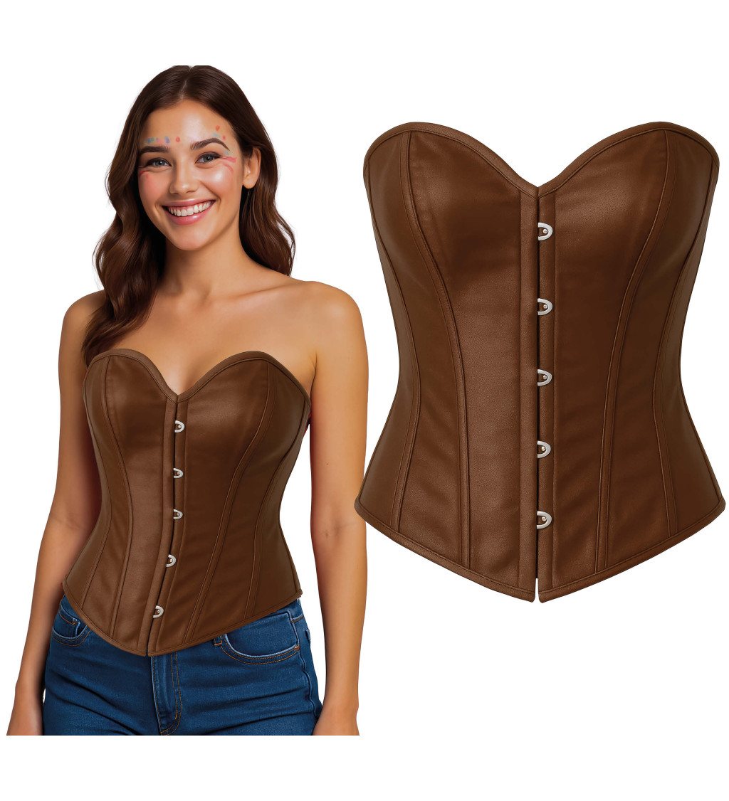 Hnědý stylový korzet