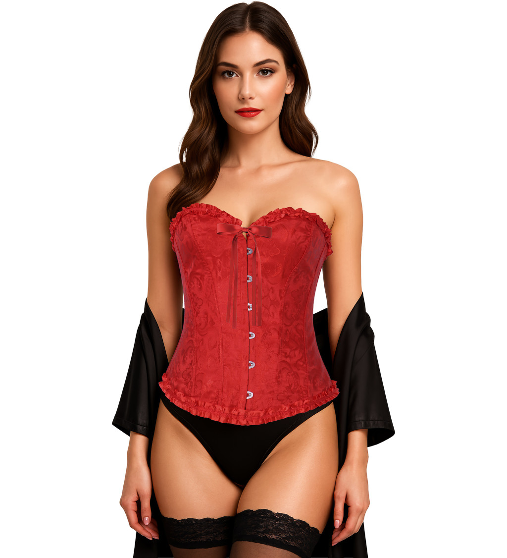 Červený krajkový korzet