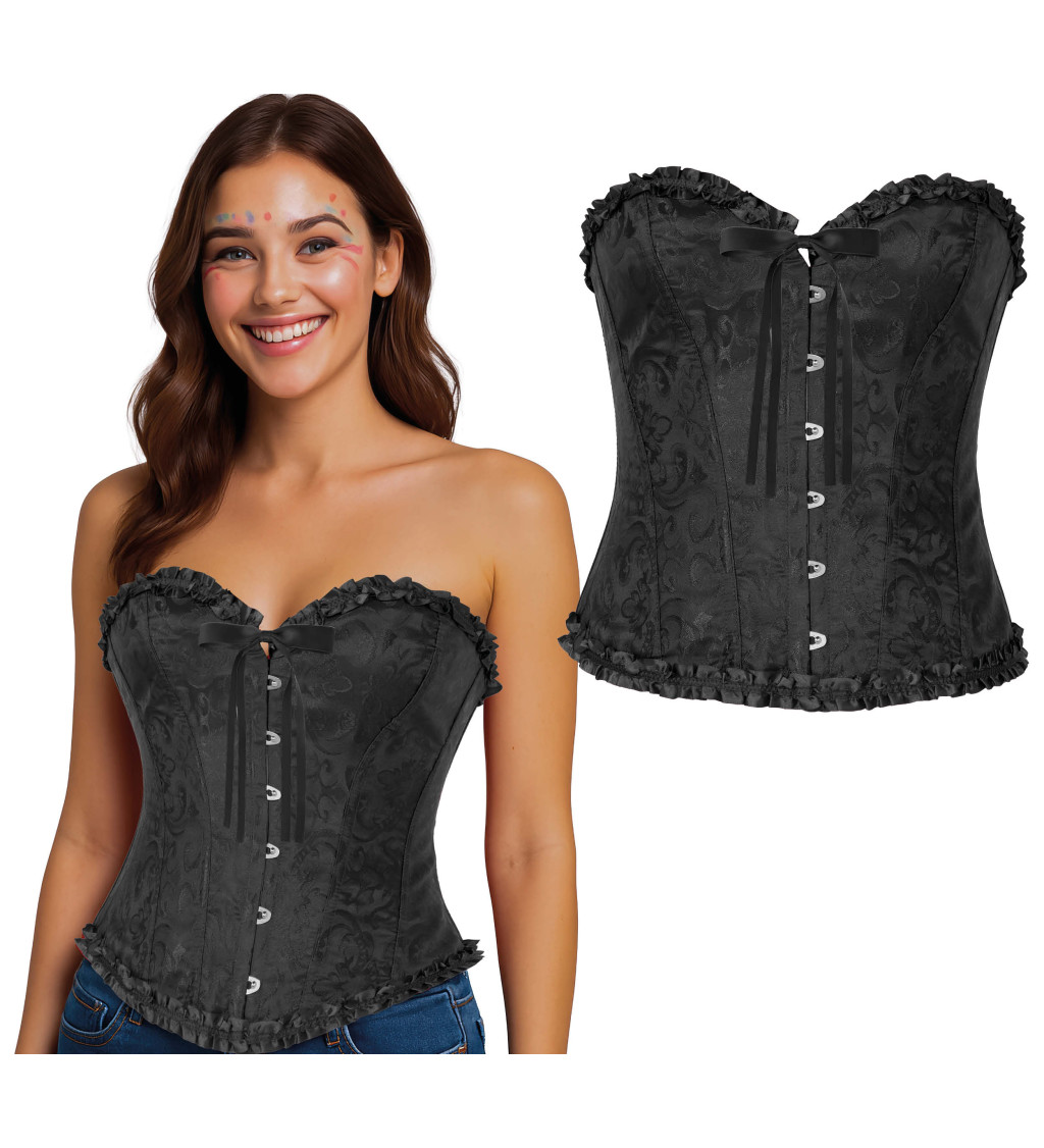 Černý krajkový korzet