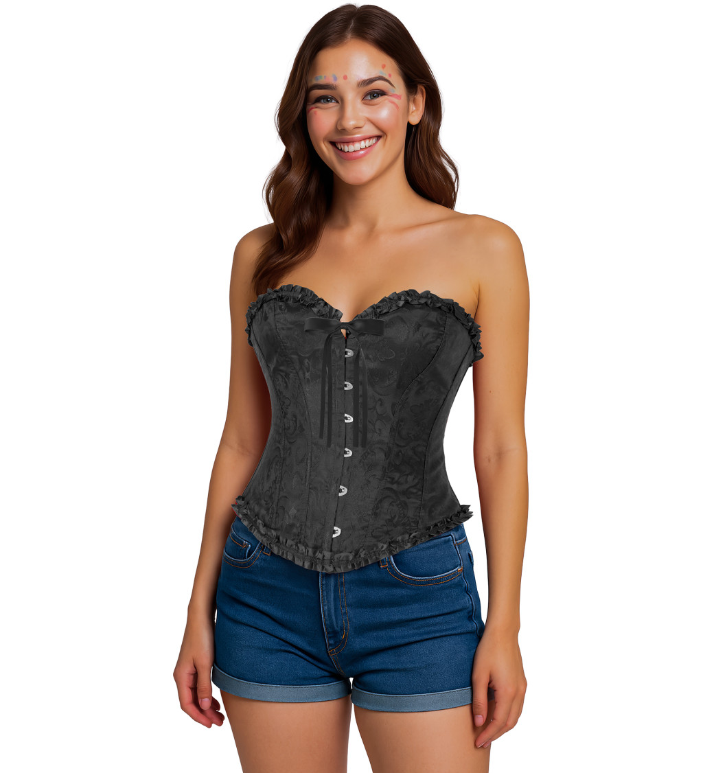 Černý krajkový korzet