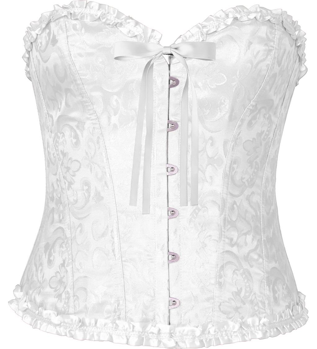 Bílý krajkový korzet