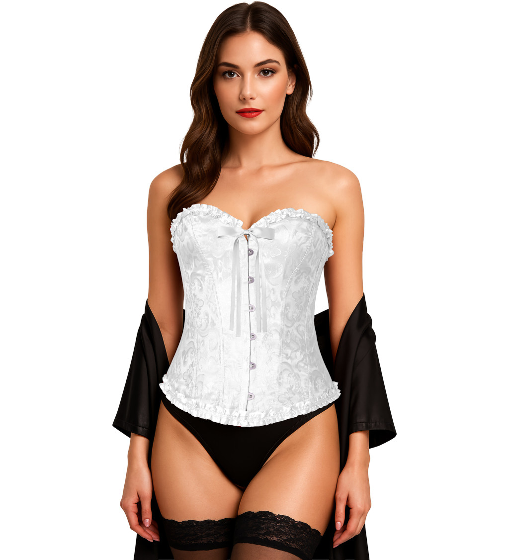 Bílý krajkový korzet