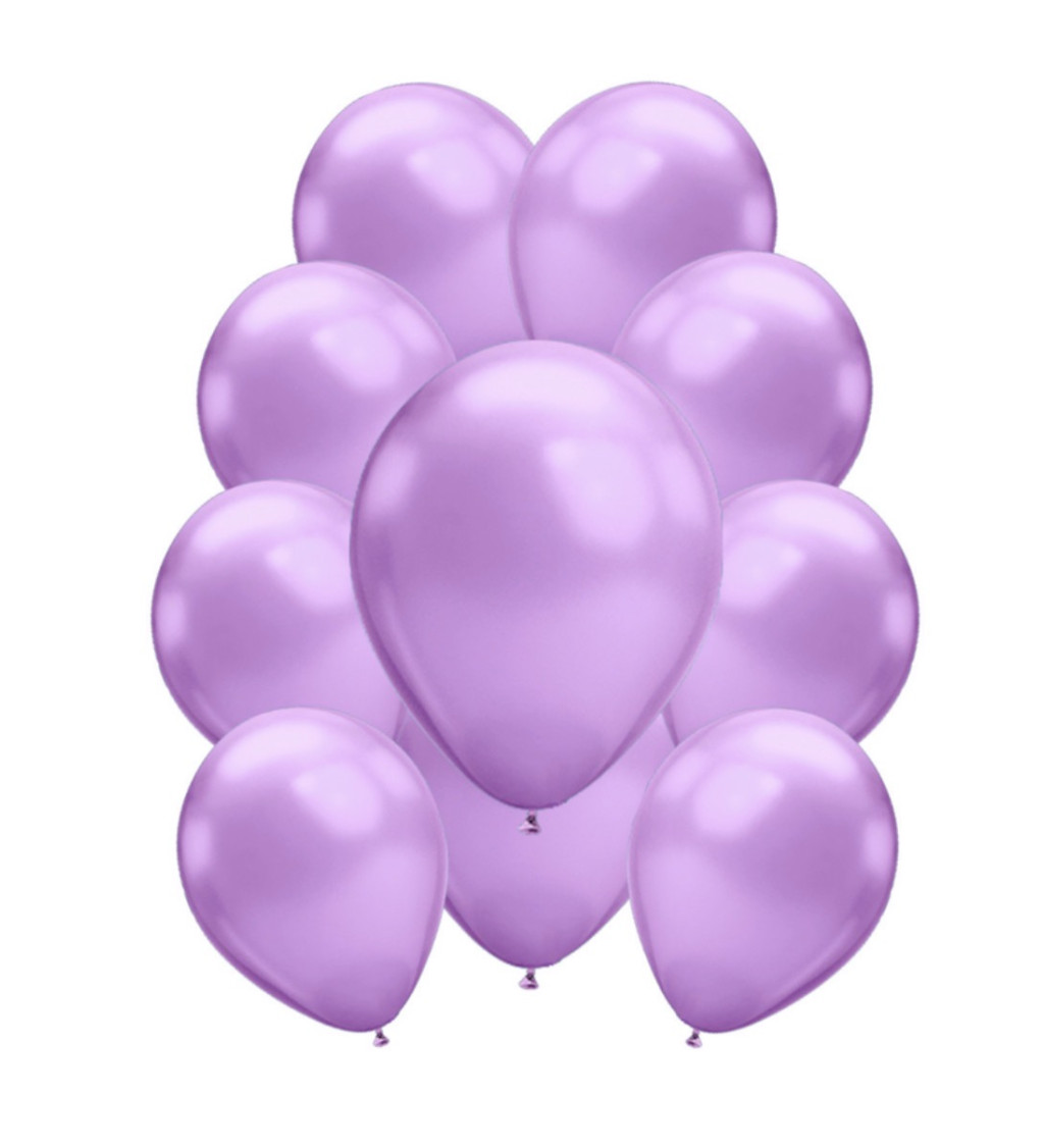 Fialové chromové latexové balónky – 10 ks