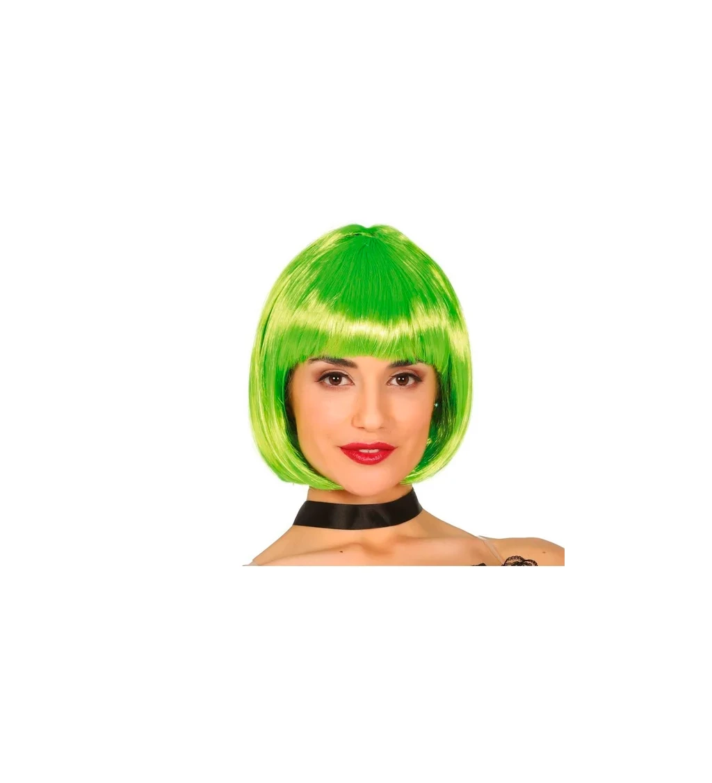 Dámská paruka Bob zelená neon