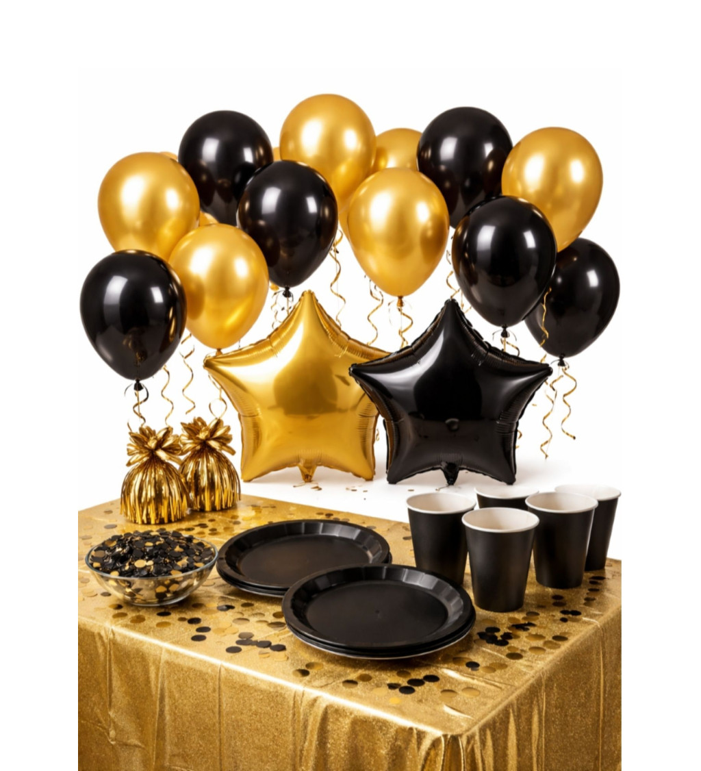 Párty sada Black & Gold