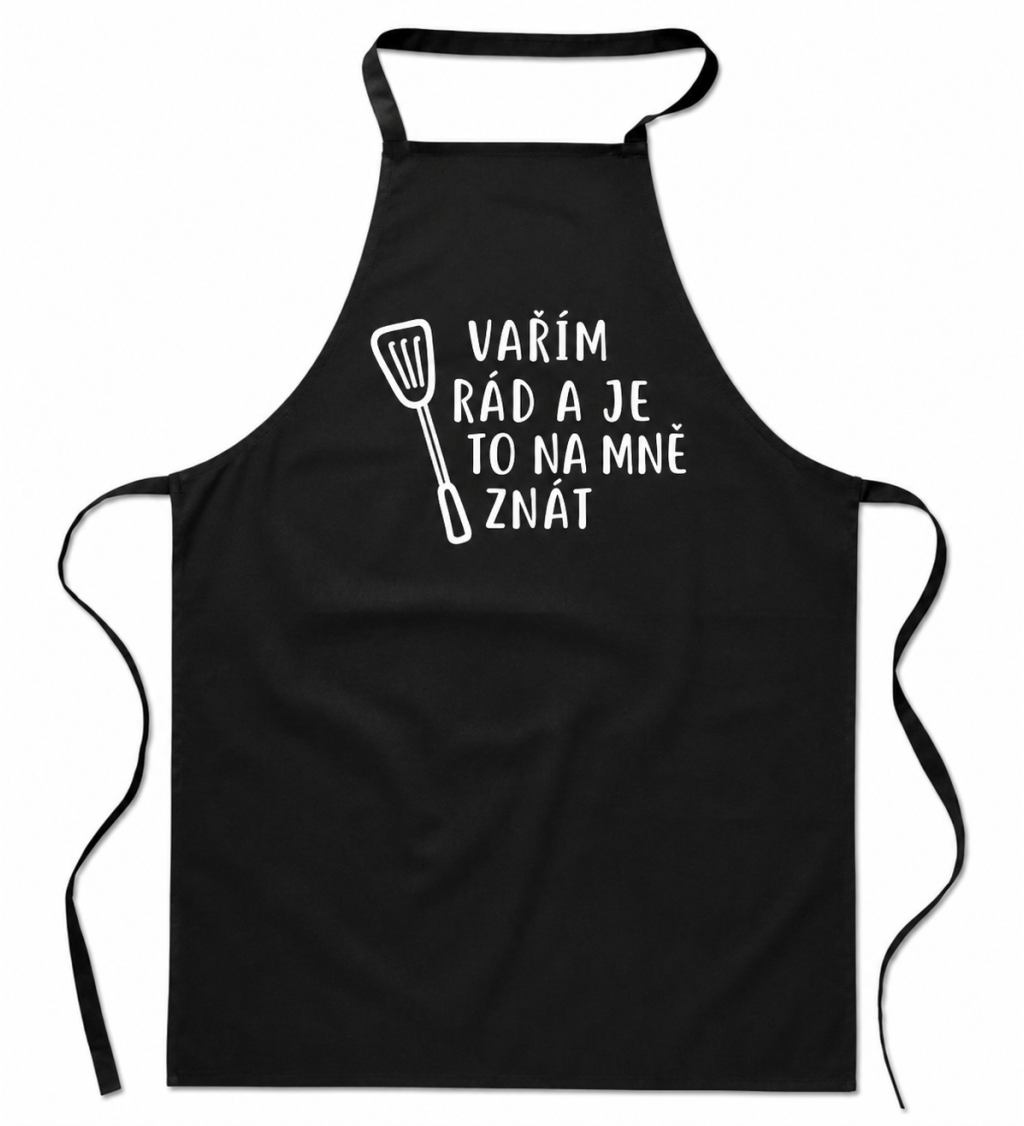 Černá zástěra Vařím rád a je to na mě znát