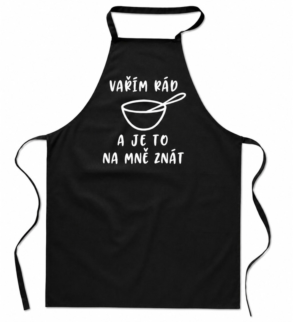Černá zástěra Vařím rád a je to na mě znát