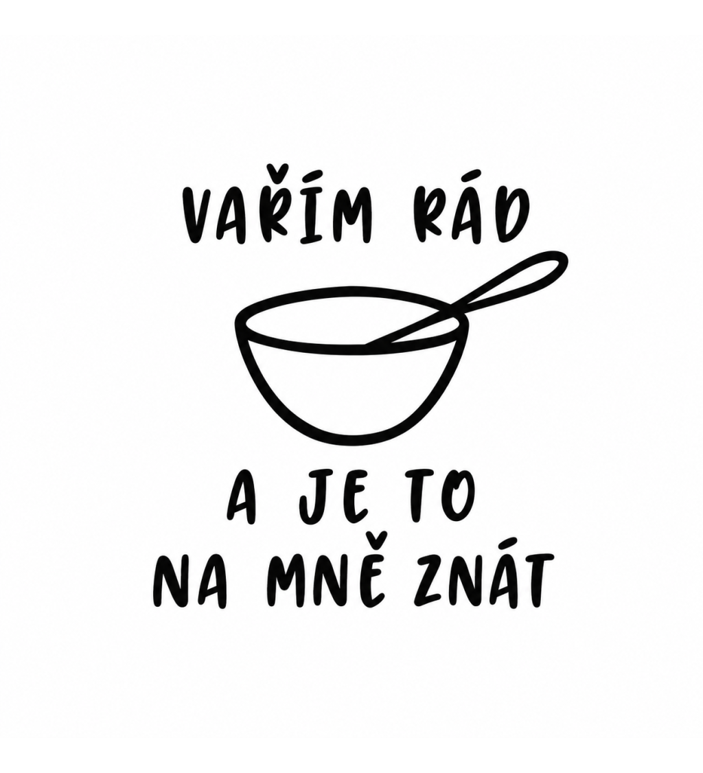 Bílá zástěra Vařím rád a je to na mě znát