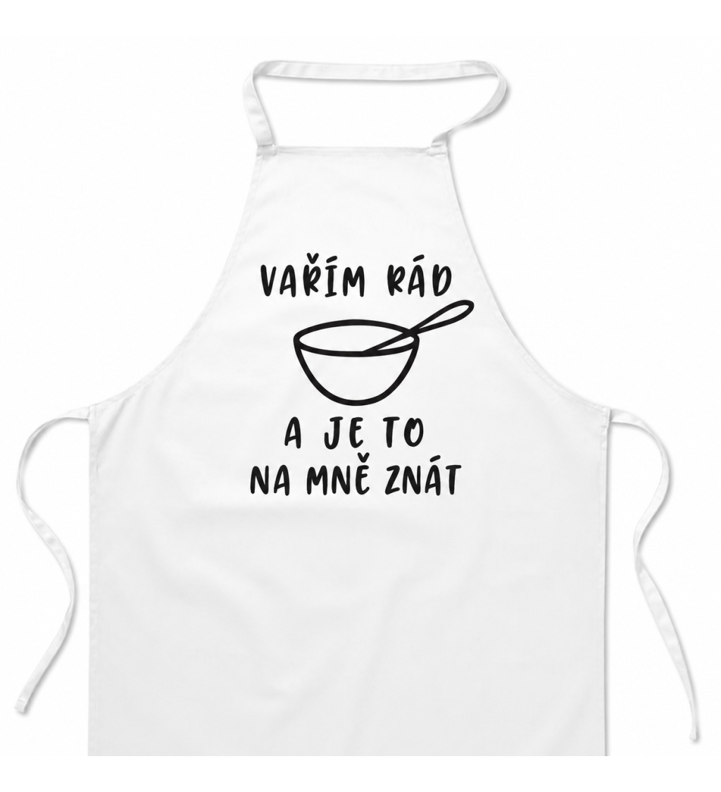 Bílá zástěra Vařím rád a je to na mě znát