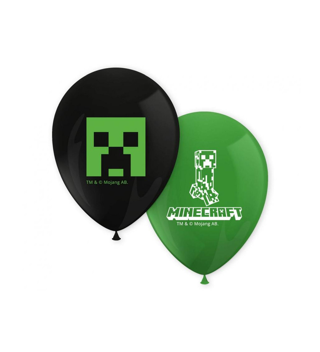 Minecraft Creeper balónky – sada 8 ks