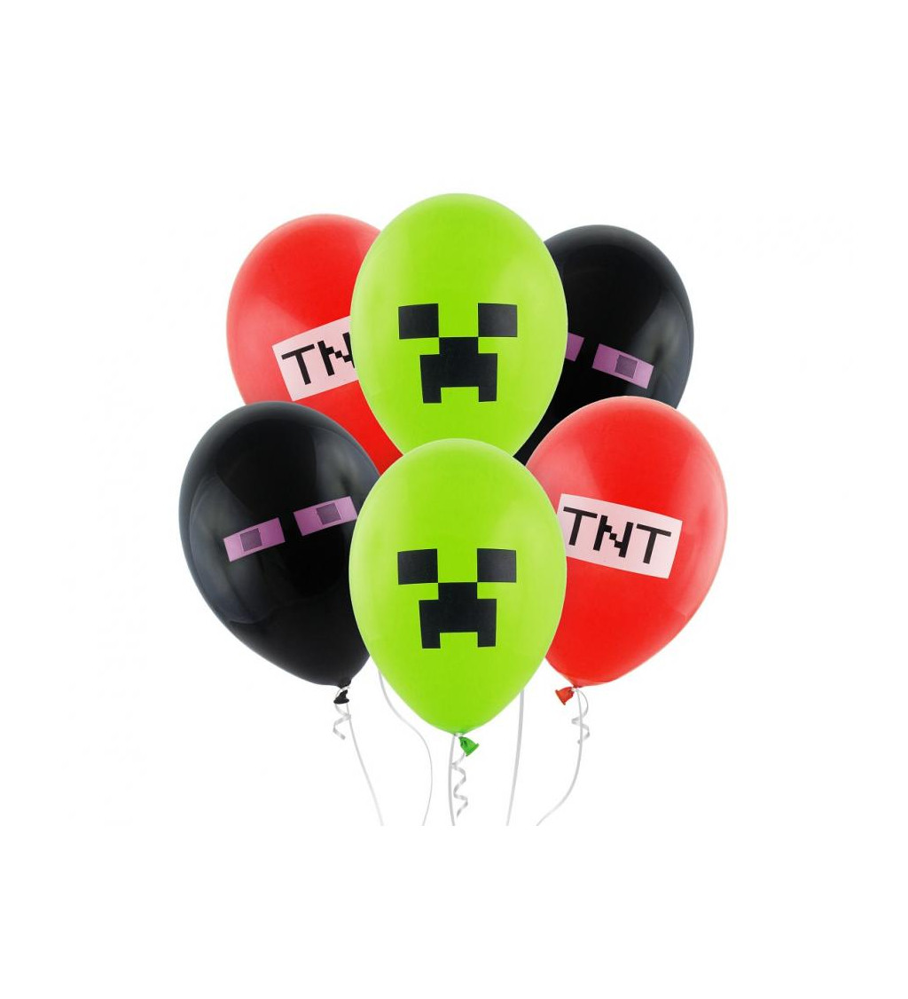 Minecraft TNT balónky – sada 6 ks