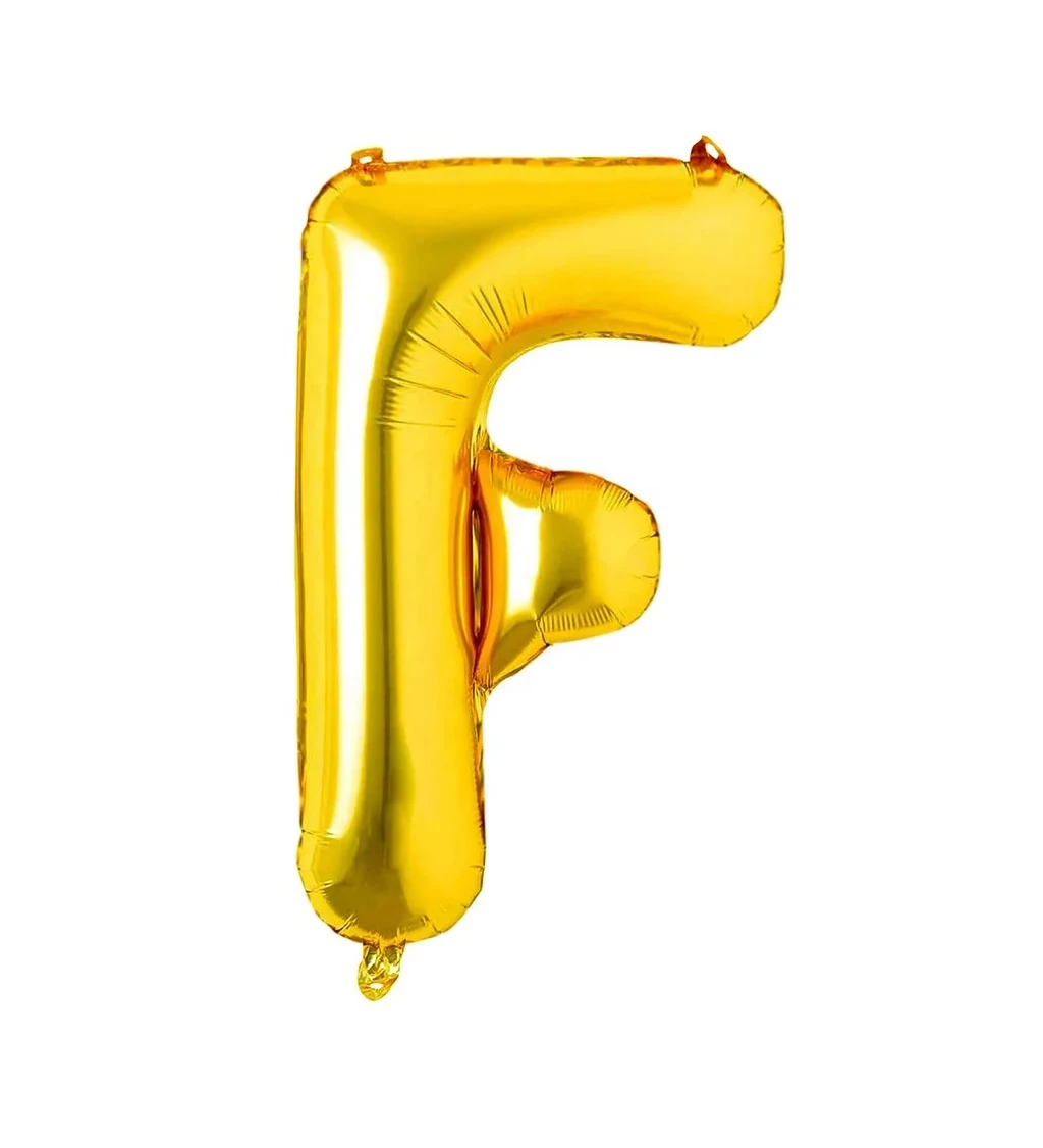 Fóliový balónek písmeno F zlaté
