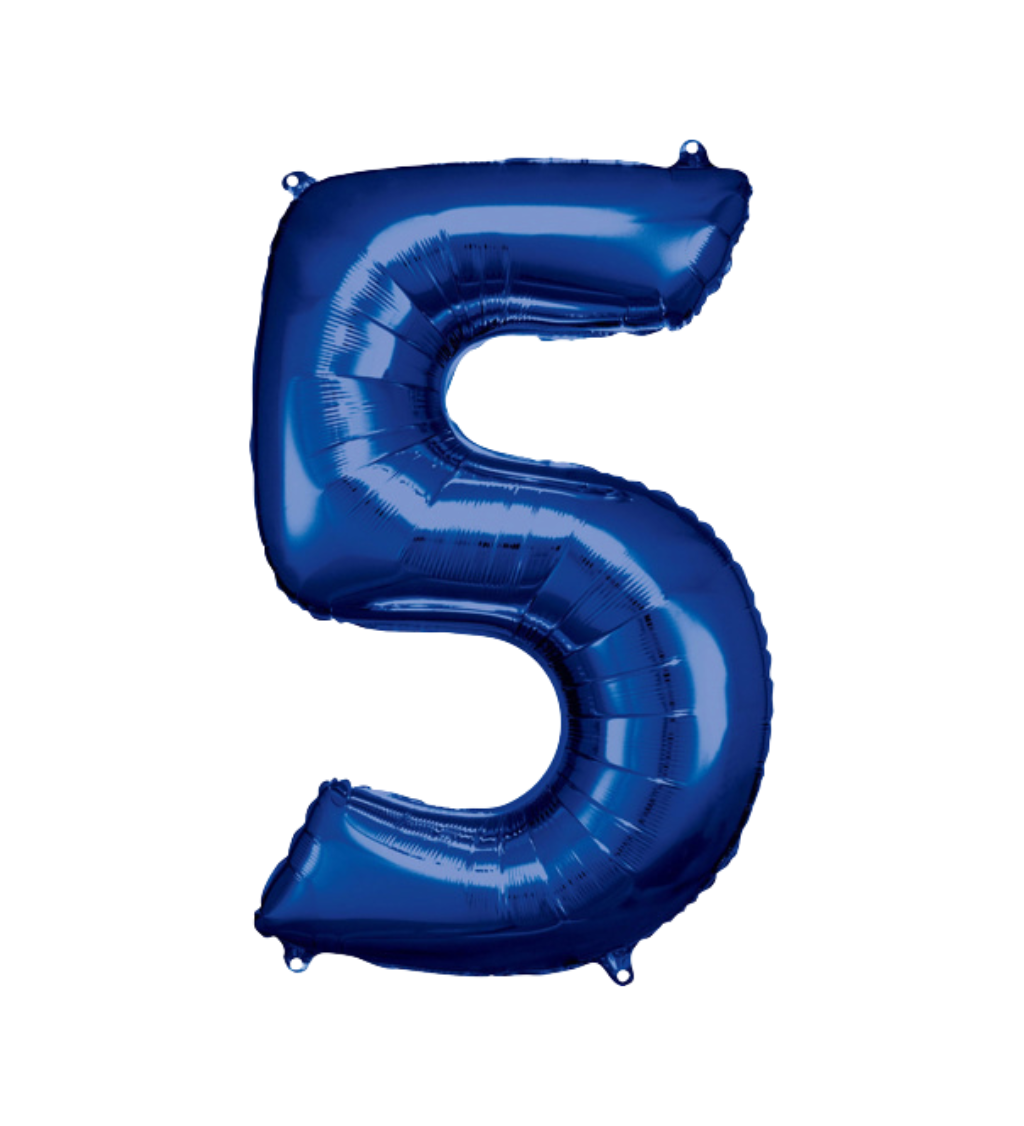 Fóliový balónek - číslo 5 tmavě modrý