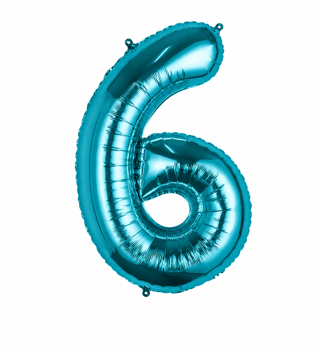 Fóliový balónek - číslo 6 tmavě modrý