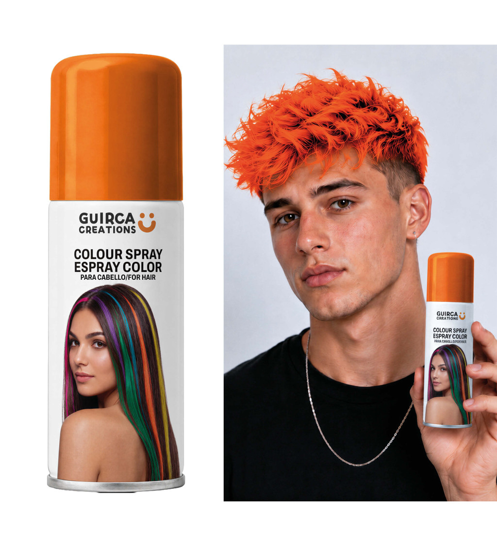 Barevný sprej na vlasy – oranžový