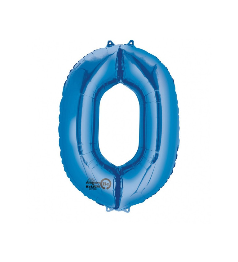 Modrý fóliový balónek číslo 0