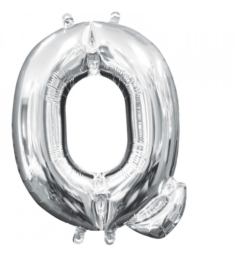 Fóliový balónek malý - stříbrné písmeno Q