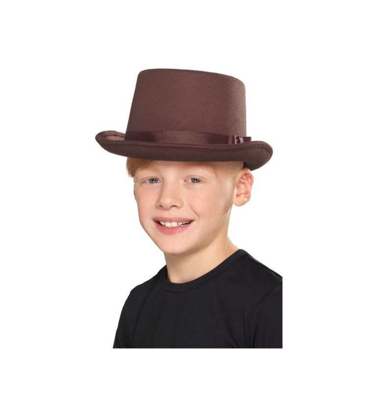 Hnědý klobouk pro děti