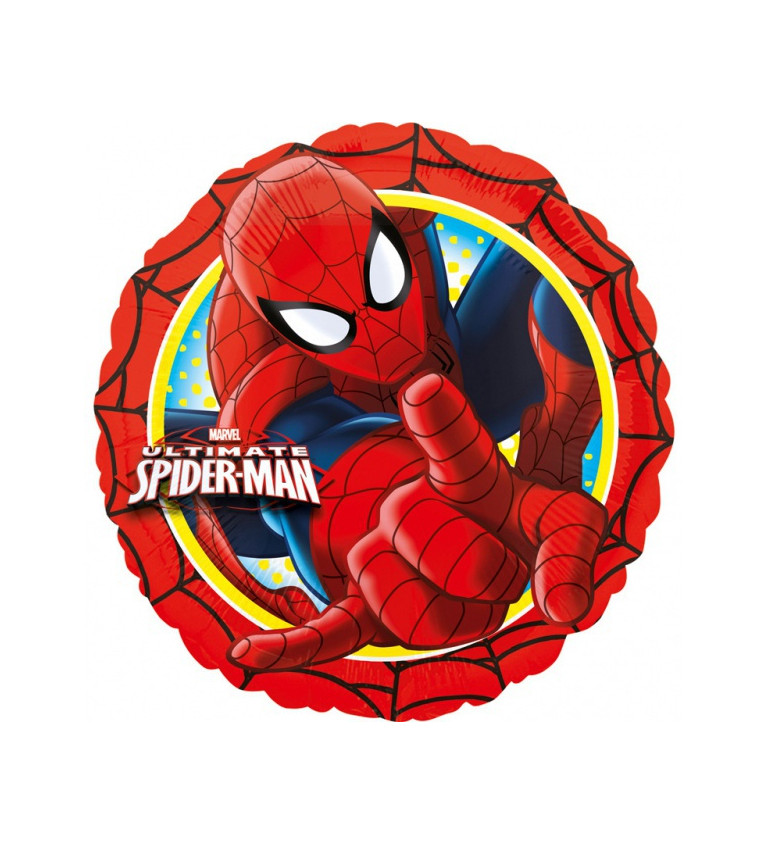 Kulatý fóliový balónek komiksový Spiderman