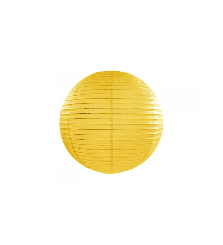 Žlutý papírový lampión - 35 cm