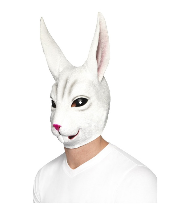 Latexová maska bílého králíka
