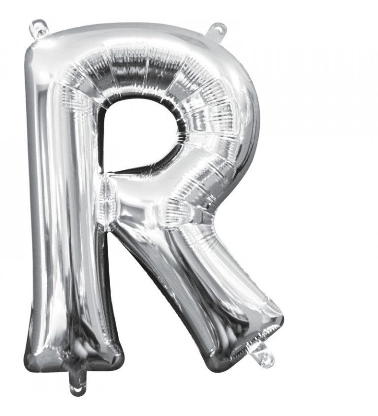 Fóliový balónek malý - stříbrné písmeno R