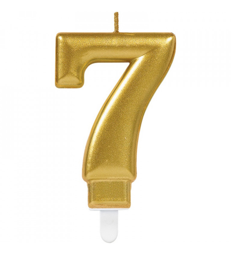 Číslo 7 - Zlatá dortová svíčka