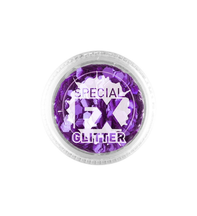 Make up Fialové glitrové konfety