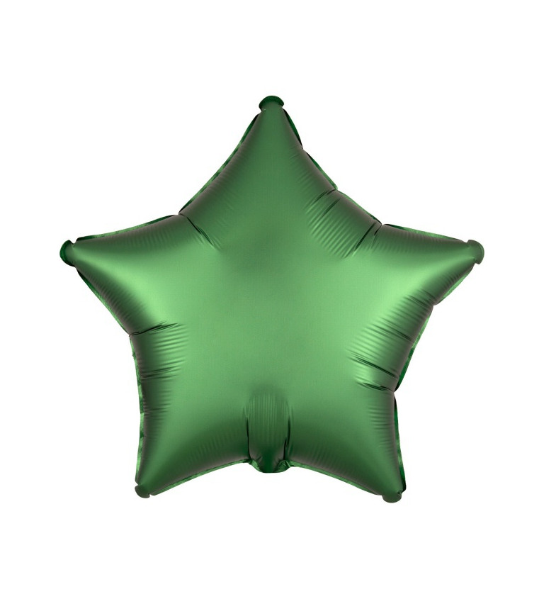 Tmavě zelený fóliový balónek Hvězda