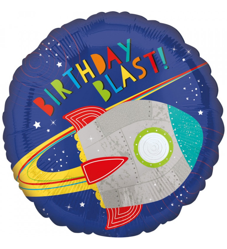 Vesmírný balón s nápisem Birthday Blast!