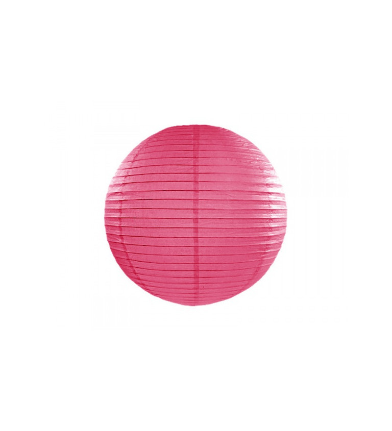 Tmavě růžový papírový lampión - 35 cm