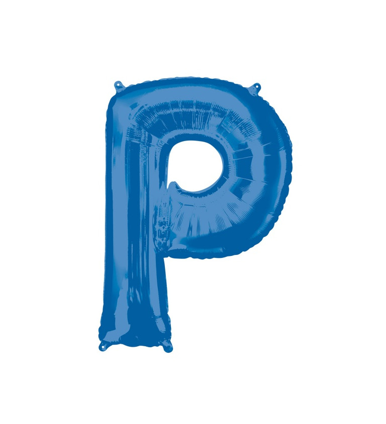 Modrý fóliový balónek písmeno P