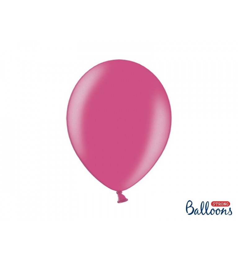 Metalické růžové balónky - 10 ks