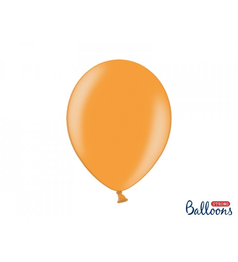 Oranžové metalické balónky - latexové