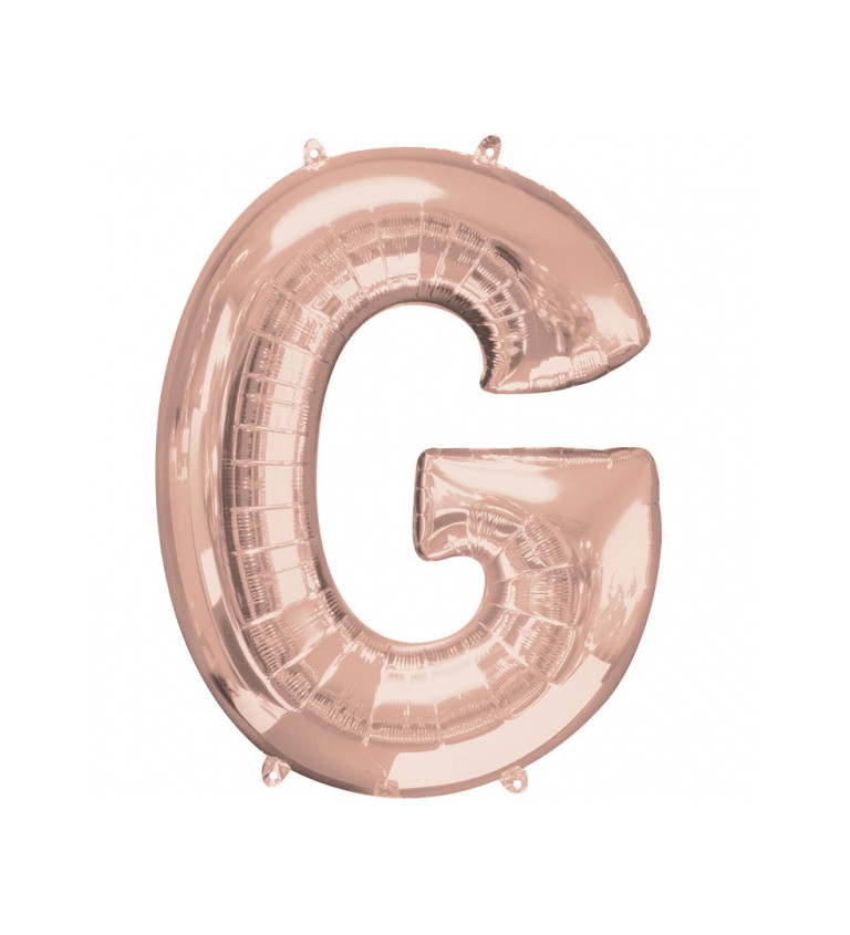 Fóliový balónek - růžově zlaté písmeno G