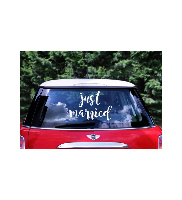 Svatební samolepky na auto - "just married"