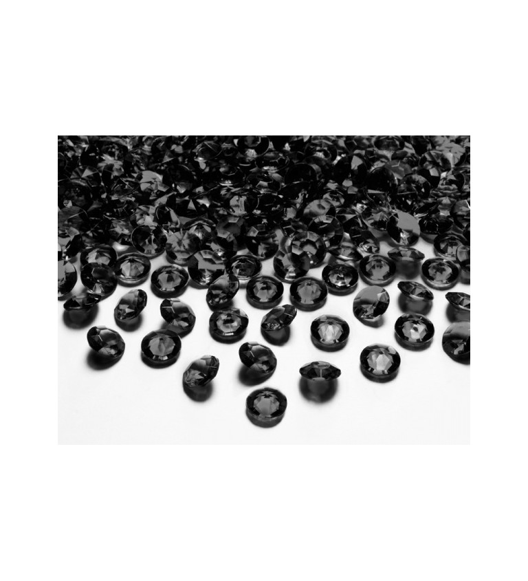 Dekorativní krystalky v černé barv