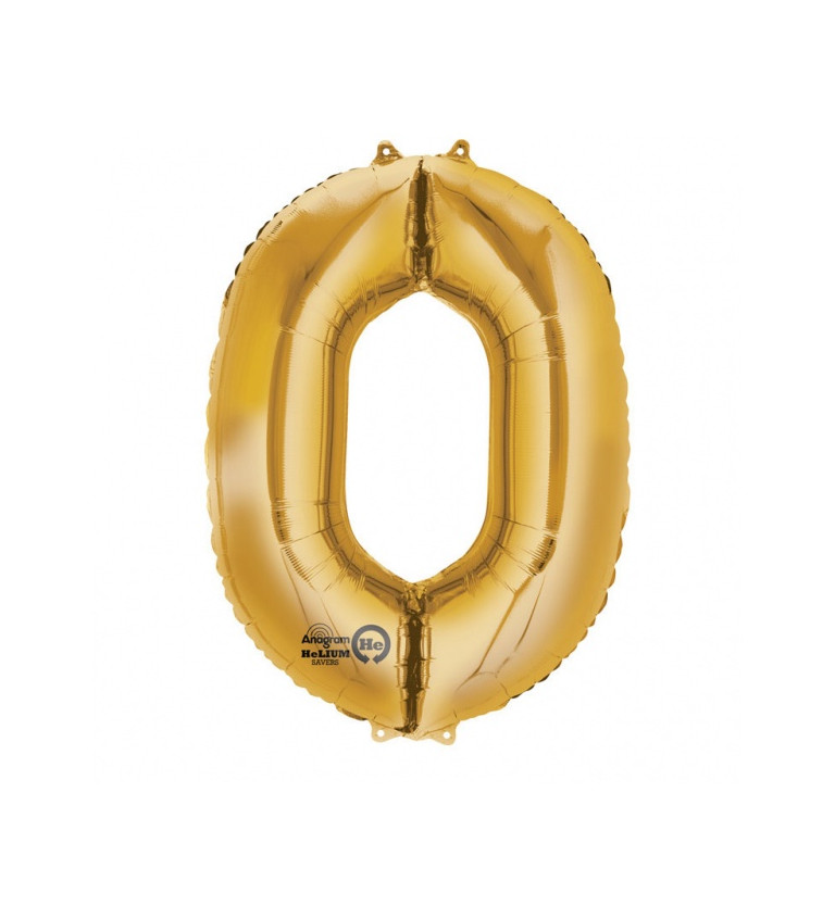 Fóliový zlatý balónek " 0 "