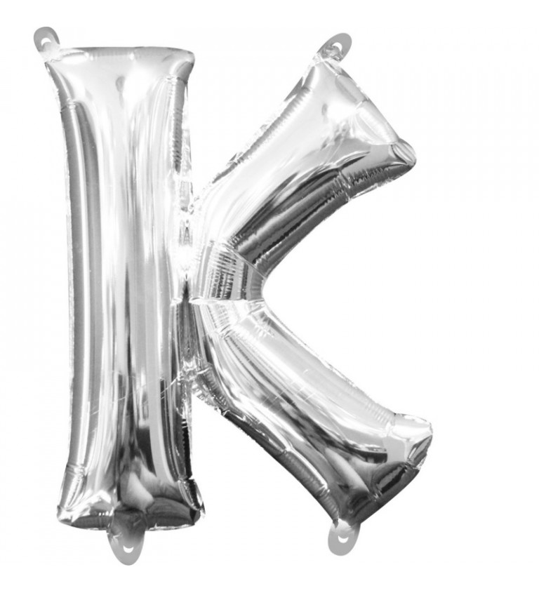 Fóliový balónek malý - stříbrné písmeno K