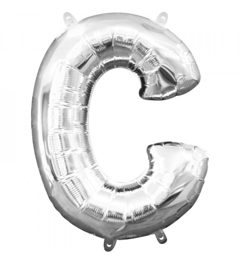 Fóliový balónek - malé stříbrné C