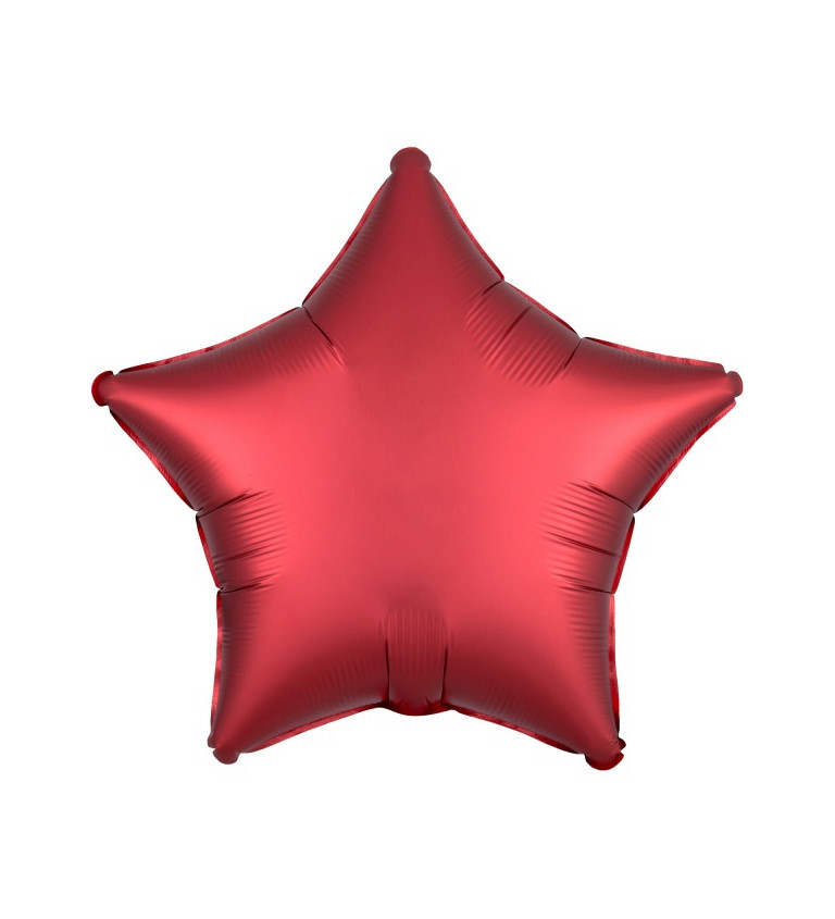 Tmavě červený fóliový balónek Hvězda