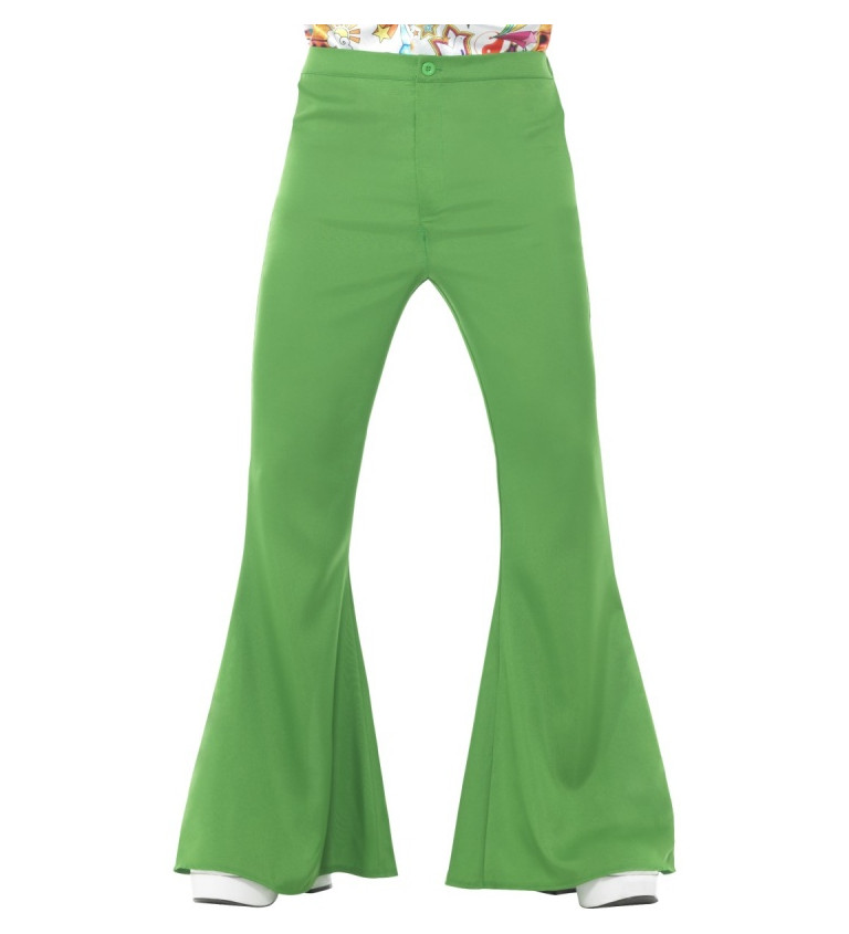 Pánské zvonové kalhoty zelené
