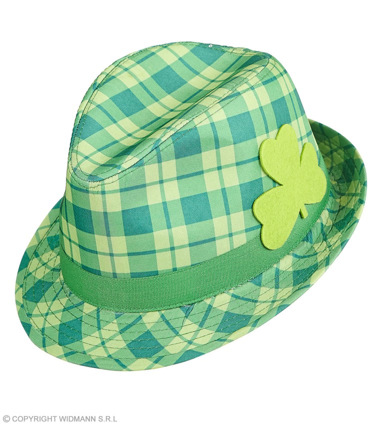 Zeleno-žlutý kostkatý klobouk