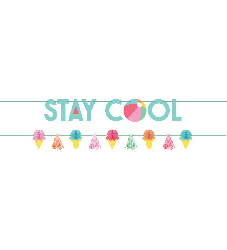 Originální girlanda "STAY COOL" a se zmrzlinama