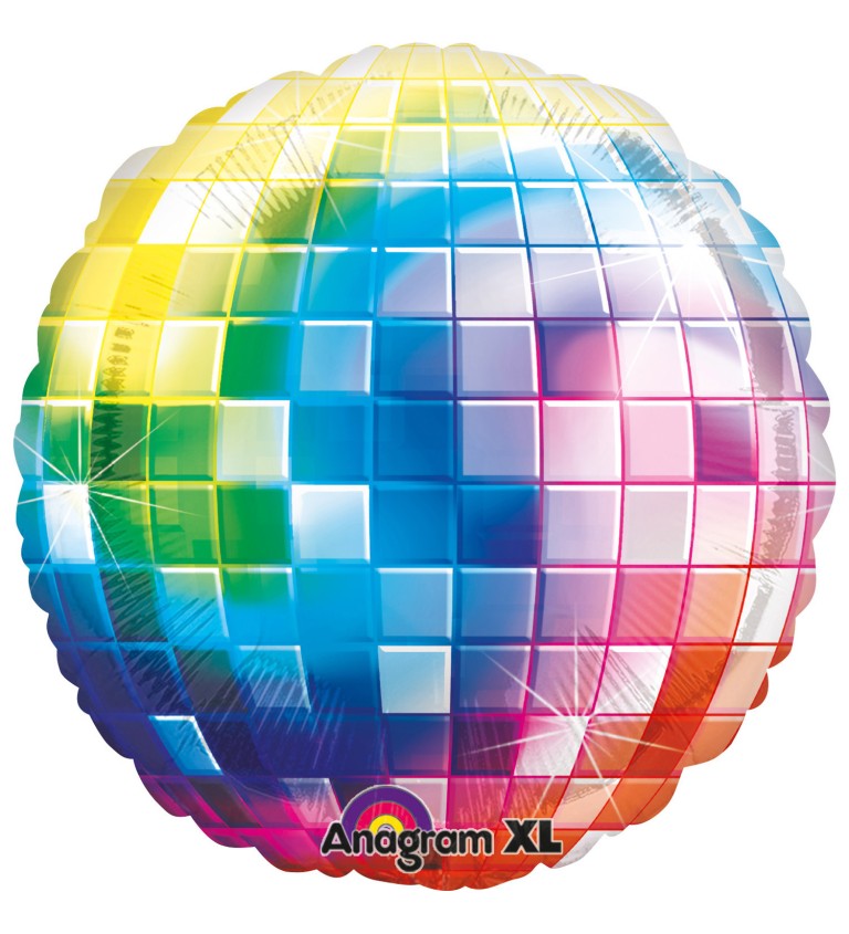 Fóliový balónek - barevná disco koule