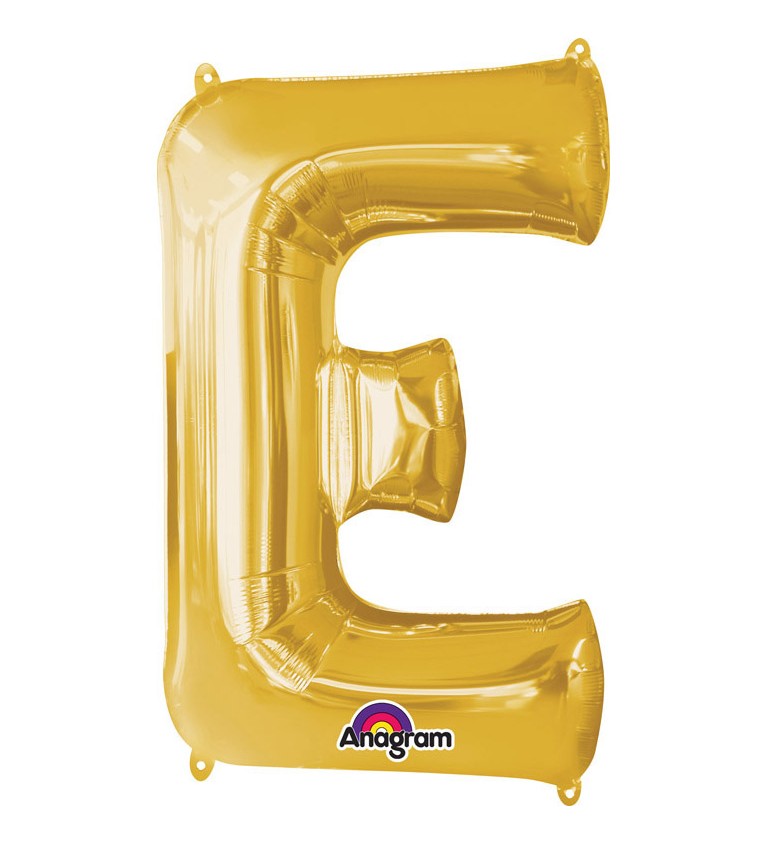 Zlatý fóliový balónek písmeno E